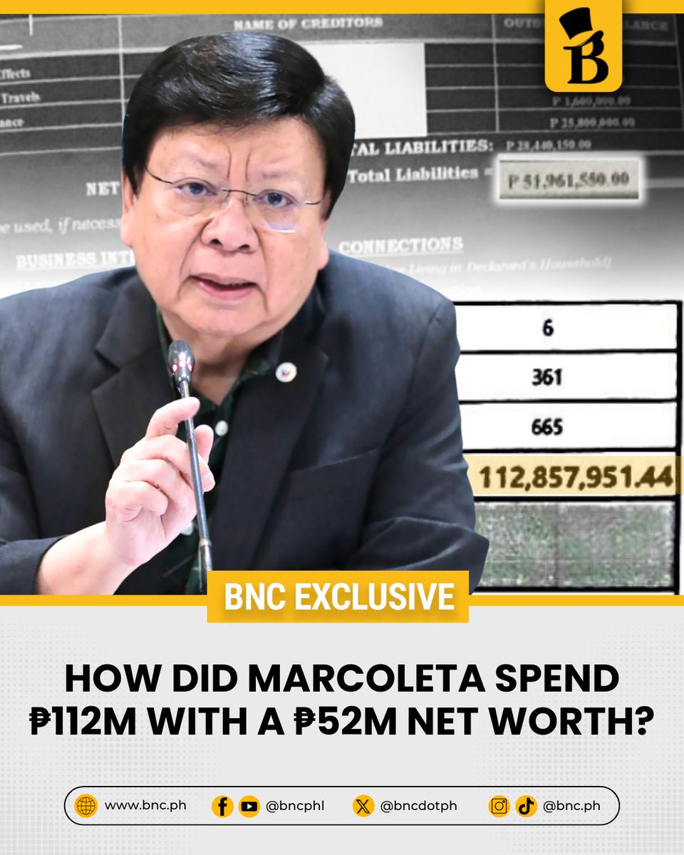 imtheatan's tweet photo. Dear Sen. Marcoleta,

Your 2025 SALN shows a net worth of ₱51.9 million, yet your official campaign report states you spent ₱112.8 million in the 2025 midterm elections.

You declared these campaign expenses as coming from your own funds with ZERO contributions.

Now, we are curious:

1. How were you able to spend more than twice your declared net worth?

2. Did you sell or liquidate any assets to fund your   campaign?

3. Did you take out personal or corporate loans to finance your campaign?

4. If so, who were the lenders, and were these liabilities reported in your SALN?

5. Were there any other sources of funding not reflected in your SALN but used for campaign expenses?

For public trust and accountability, we respectfully ask that you clarify how your ₱112 million campaign spending aligns with your declared ₱51.9 million net worth.

Sincerely,

From a Concerned Voter Who Passed Math 17 at UPD Many Moons Ago

(Because clearly, the numbers are not adding up.)