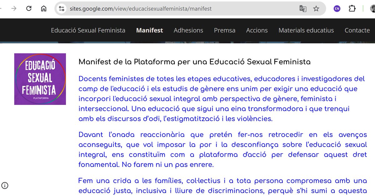 Si és QUEER, òbviament NO és FEMINISTA, que no us enganyin aquests dels xiringuitos trans-porno que van per les escoles explicant barbaritats... 

Això va contra l'autèntica Educació Afectivo-sexual feminista, us ho explicarem al nostre webinar del dia 20.