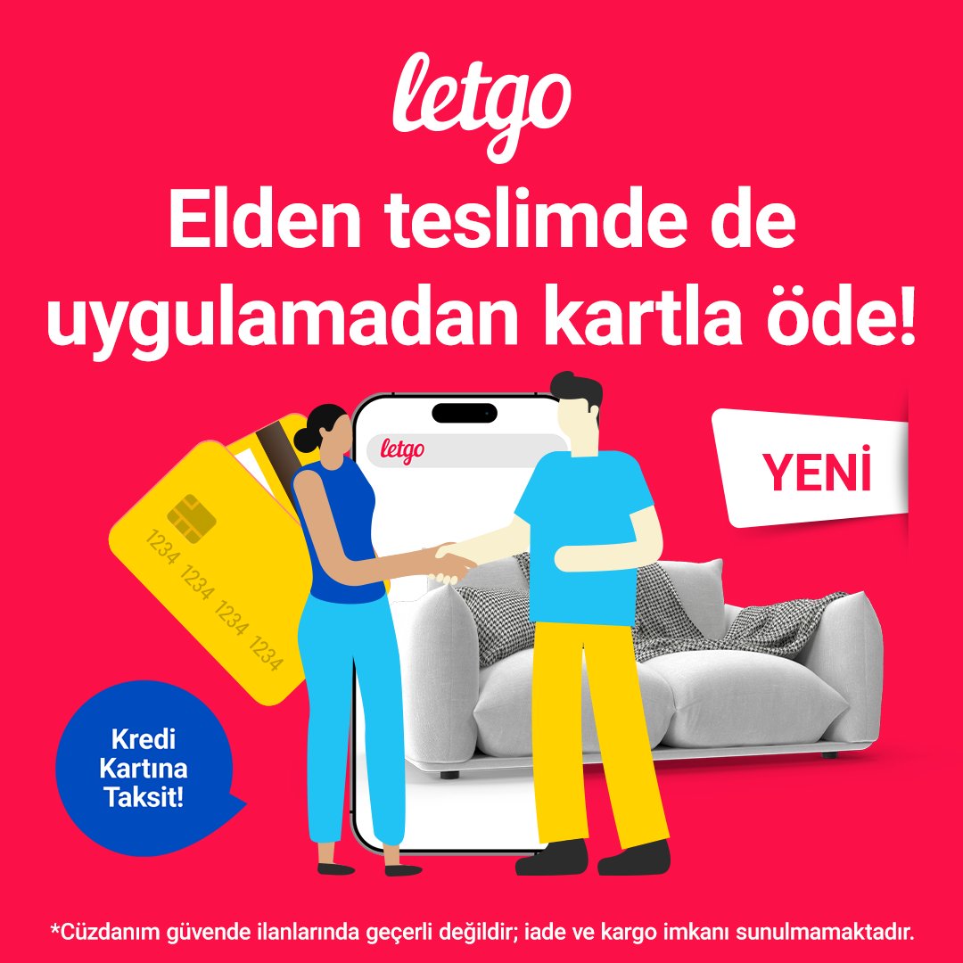 letgo's tweet image. ✨ letgo’dan bir yenilik ✨ Elden teslim ile satışa sunulan seçili ürünlerde “uygulamadan kartla ödeme” kolaylığı şimdi letgo’da!