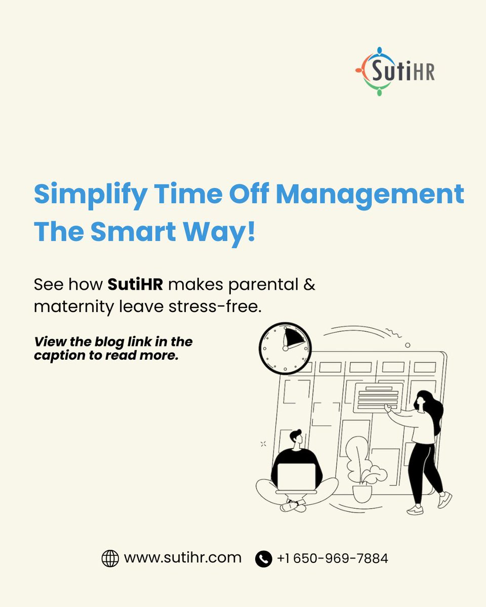 sutisoft's tweet image. Policies that care make workplaces stronger.
But are your leave options inclusive—or outdated?

Find out what separates maternity from parental leave 
sutisoft.com/blog/parental-…

#InclusiveWorkplace #HRLeaders #LeaveManagement #SutiHR #WorkCulture