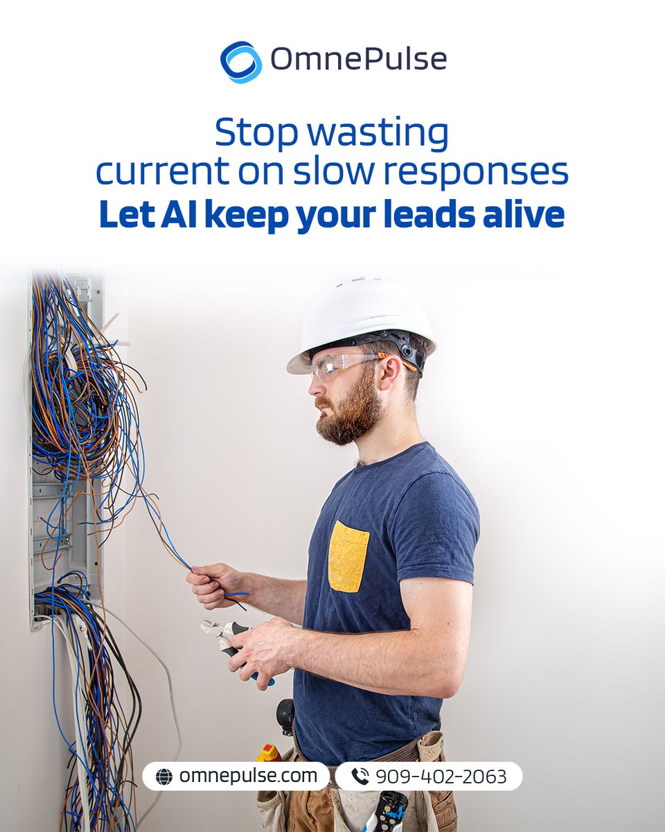 OmnePulse1's tweet image. One missed inquiry can shock your revenue. Stay live with instant AI replies.

💡 Visit: omnepulse.com

#ElectricalLeads #OmnePulse #AIForElectricians #AutomationSystem