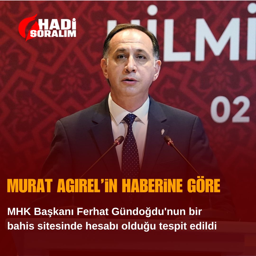 MHK Başkanı Ferhat Gündoğdu'nun bir bahis sitesinde hesabı olduğu tespit edildi.

(Murat Ağırel)

#sondakika #ferhatgündoğdu #gündem