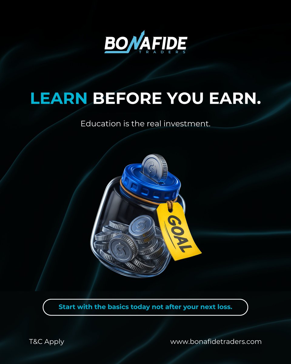 Bonafidetraders's tweet image. Still losing money after 100 strategies? Maybe it’s not the market, but the rules you keep breaking. Trade smart: plan every move, manage risk, don’t chase, journal trades, and always learn before you earn. #TradingRules #RiskManagement #TradeSmart #BonafideTradres #ForexTrader