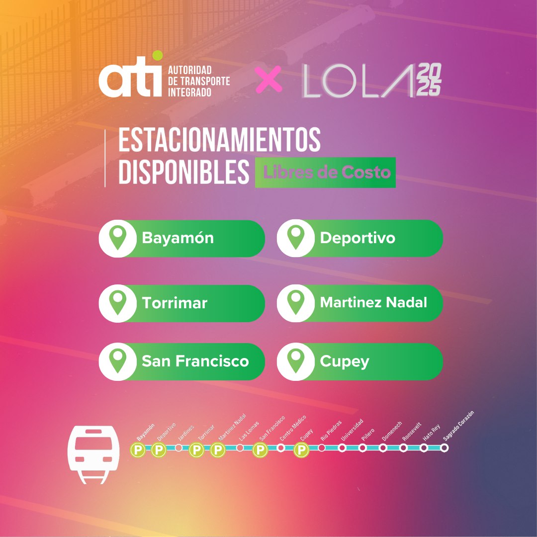 ATIDTOP's tweet image. ¡Llega al Lola Challenge rápido, cómodo y gratis con ATI!

Estaciona en el Tren Urbano y toma el bus desde Sagrado Corazón.

ATI: Movilidad accesible para todos.