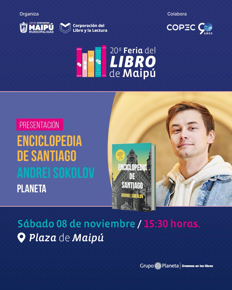 ¡Esta semana en la 20° Feria del Libro de Maipú!

Plaza de Maipú - Entrada liberada

<a href="/Muni_Maipu/">Municipalidad de Maipú</a> <a href="/Corp_del_libro/">LibroyLectura</a>