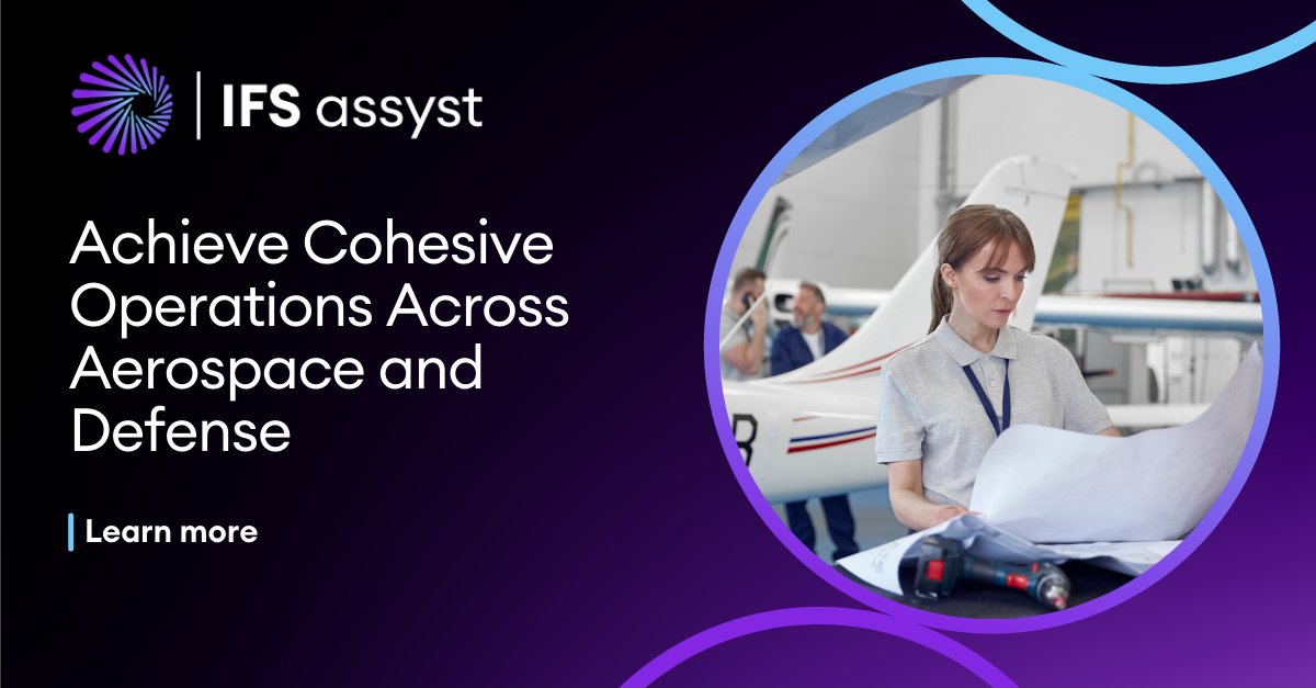 IFSassyst's tweet image. Aerospace and Defense organizations depend on cohesive and integrated processes, ranging from production methods to operational tasks. See how you can reduce risks and maintain operational reliability. 
ifs.link/jS31CI

#ESM #EnterpriseServiceManagement