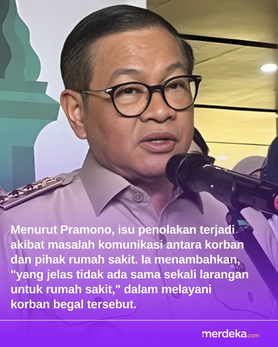 merdekadotcom's tweet photo. "Tidak benar ada penolakan dari rumah sakit." Gubernur DKI meluruskan isu penolakan layanan medis bagi korban begal asal Baduy. Korban telah melaporkan insiden begal ke polisi.​ #LayananKesehatan #Dinkes #mdkdriz #mdkmrs https://t.co/yBAq89YbET