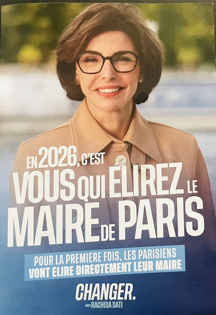 Habitants et commerçants de Paris : inscrivez vous massivement sur les listes électorales : pour la 1ère fois, vous allez pouvoir voter DIRECTEMENT pour votre Maire : vous avez les clés du changement entre vos mains avec <a href="/datirachida/">Rachida Dati ن</a> ! #Paris16 <a href="/PourDati2026/">Dati 2026</a>
