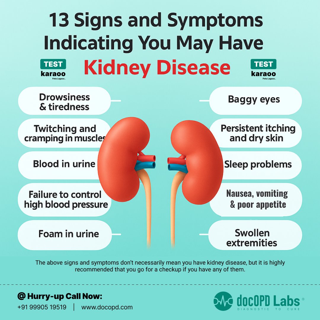 docopd's tweet photo. 🩺 Know the Early Signs of Kidney Disease!

✅ Get tested early and protect your kidney health with docOPD Labs.
📞 Call: +91 99905 19519 | 🌐 https://t.co/LxoJtvsaUw

#KidneyHealth #docOPDLabs #HealthAwareness #PreventKidneyDisease #KidneyCare #HealthCheckup #StayHealthy https://t.co/9yOcrYoEL2