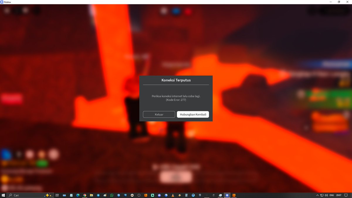 Egi07Riot's tweet photo. @IndiHome Disconnect lagi jam 20:08 game Roblox https://t.co/5sJ1fpPDEV