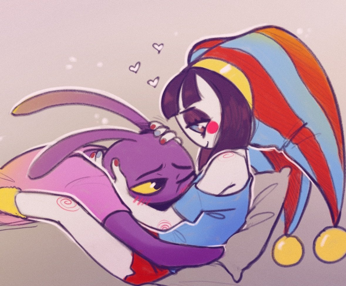 #funnybunny snuggle doodle before I head off to my own slumber
They're constantly in my head. I am just a vessel for them to reside in rent-free.

#tadc #TheAmazingDigitalCircus #jaxxpomni #tadcjax #pomni #PomnixJax