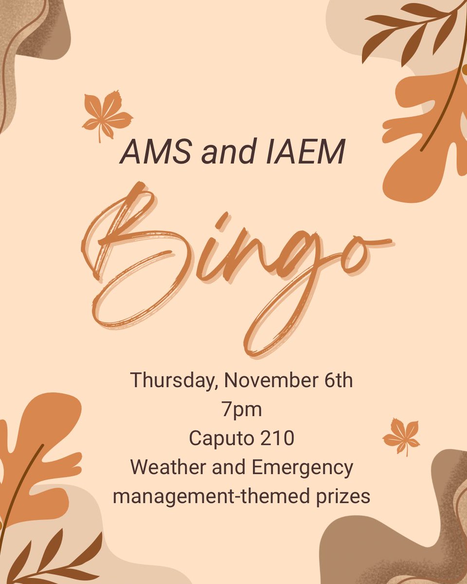 Come join us TONIGHT at 7pm in Caputo 210 for some bingo with @mu_iaem !!! There will be lots of fun prizes you can win from both groups. Come bring your friends and we hope to see you there!