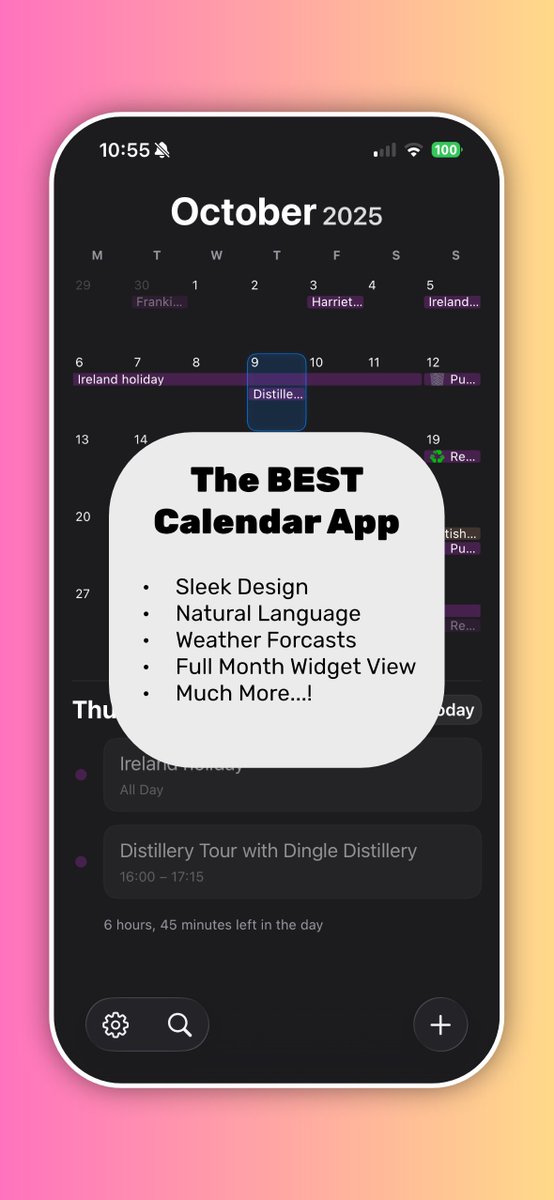 JonsTechYT's tweet image. #Tapcal - The best calendar app for IOS
Been working hard on fixing all the bugs and polishing all the features! Only a couple of things left to go!
TapCal is a clear modern calendar that allows you to see all your events at a glance. It&apos;s sleek, and sexy and is full of features!