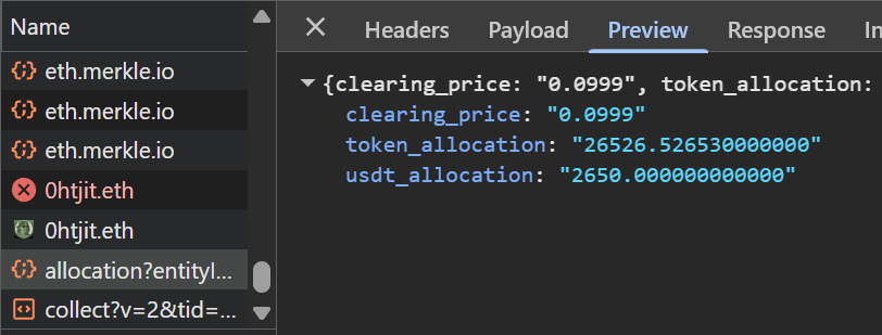 0htjit's tweet photo. Now you can check your $MEGA allocation with the API.

Go to ➡️ https://t.co/wV4Ls3aFSc
Press F12 -> Network
Find allocation?entityID
Then you can see your $MEGA allocation

Or you can wait for the official frontend to be updated by @megaeth https://t.co/f0cFnKSln5