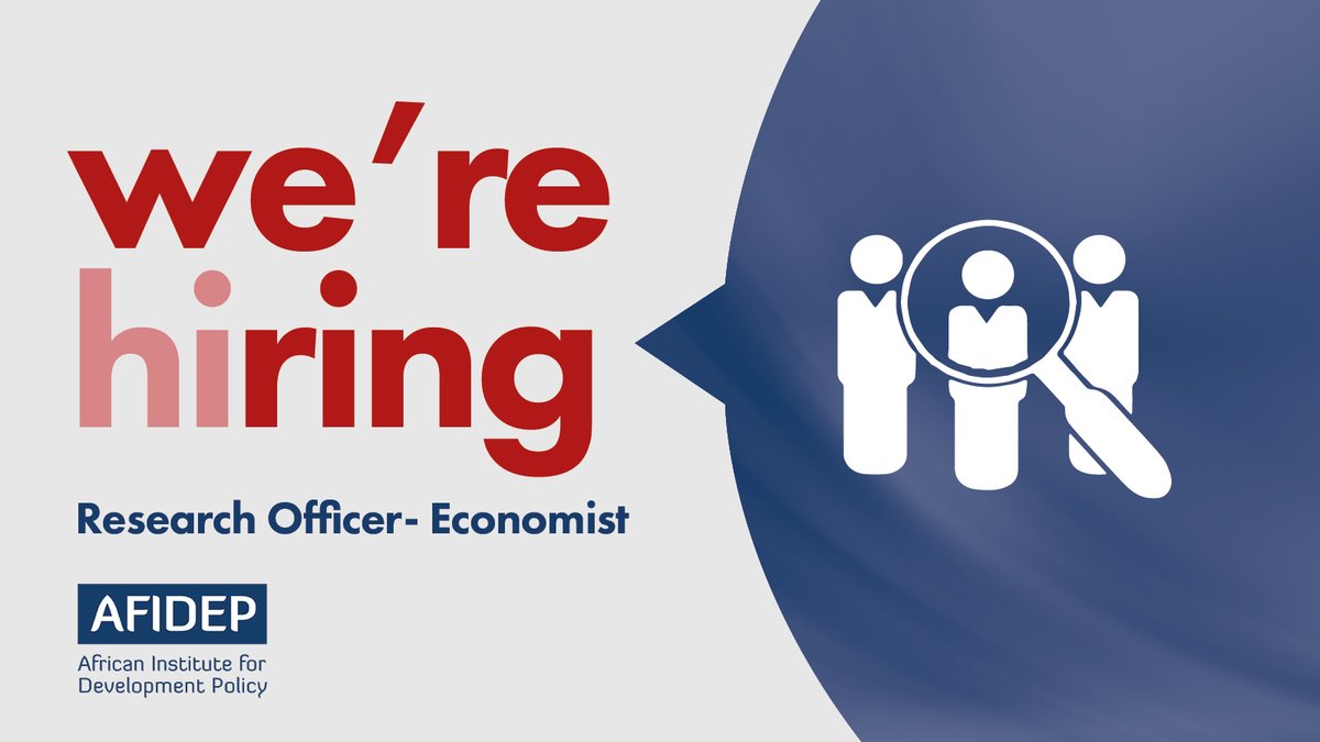 Afidep's tweet image. #Readvertisement: AFIDEP is looking for a Research Officer – Economist to coordinate research and capacity development programmes focused on linking women’s economic empowerment and macroeconomic policy.

📍 Nairobi office
🗓️ Apply by 15 November 2025
📧 Send your CV and cover
