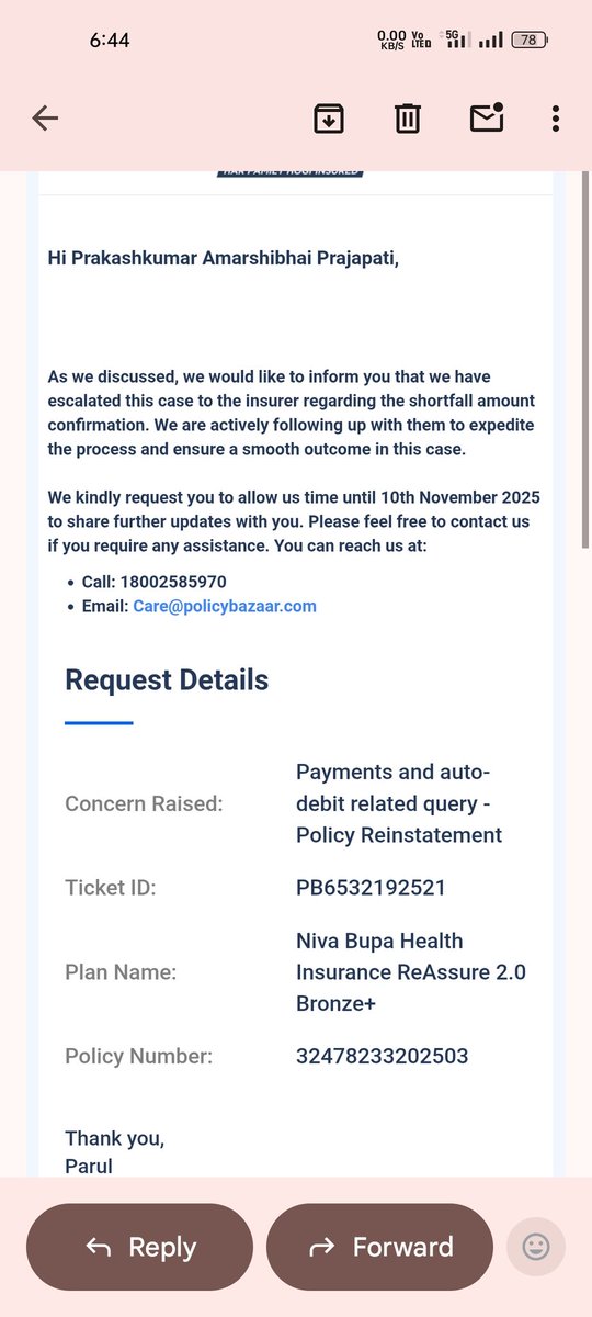 prakash200990's tweet image. One more date..delay delay delay..mediclaim log kyu lete hai ki jab emergency aaye to physically and financially free hokar treatment karva ske...aur me premium bhar ke bhi stress me hu @jagograhakjago @COmbudsman81000 
#insuranceombudsman 
@irdaindia