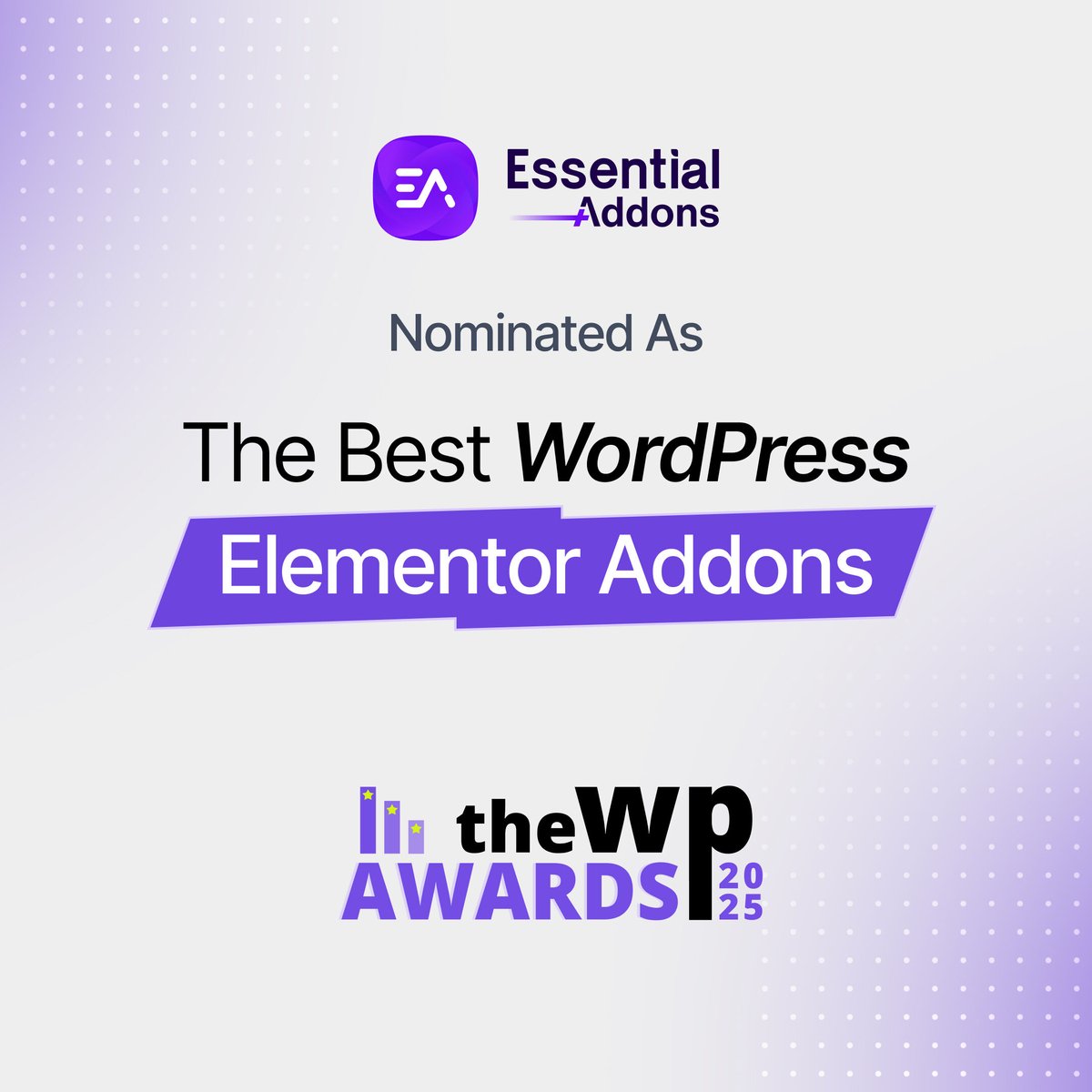 EssentialAddons's tweet image. Vote for Essential Addons: Nominated for Best Elementor Addons in WP Weekly Awards 2025 🗳️ 

Your support is why we ship boldly. Cast your vote and help Essential Addons bring the trophy home. 🏆

Vote Here: thewpweekly.com/awards/