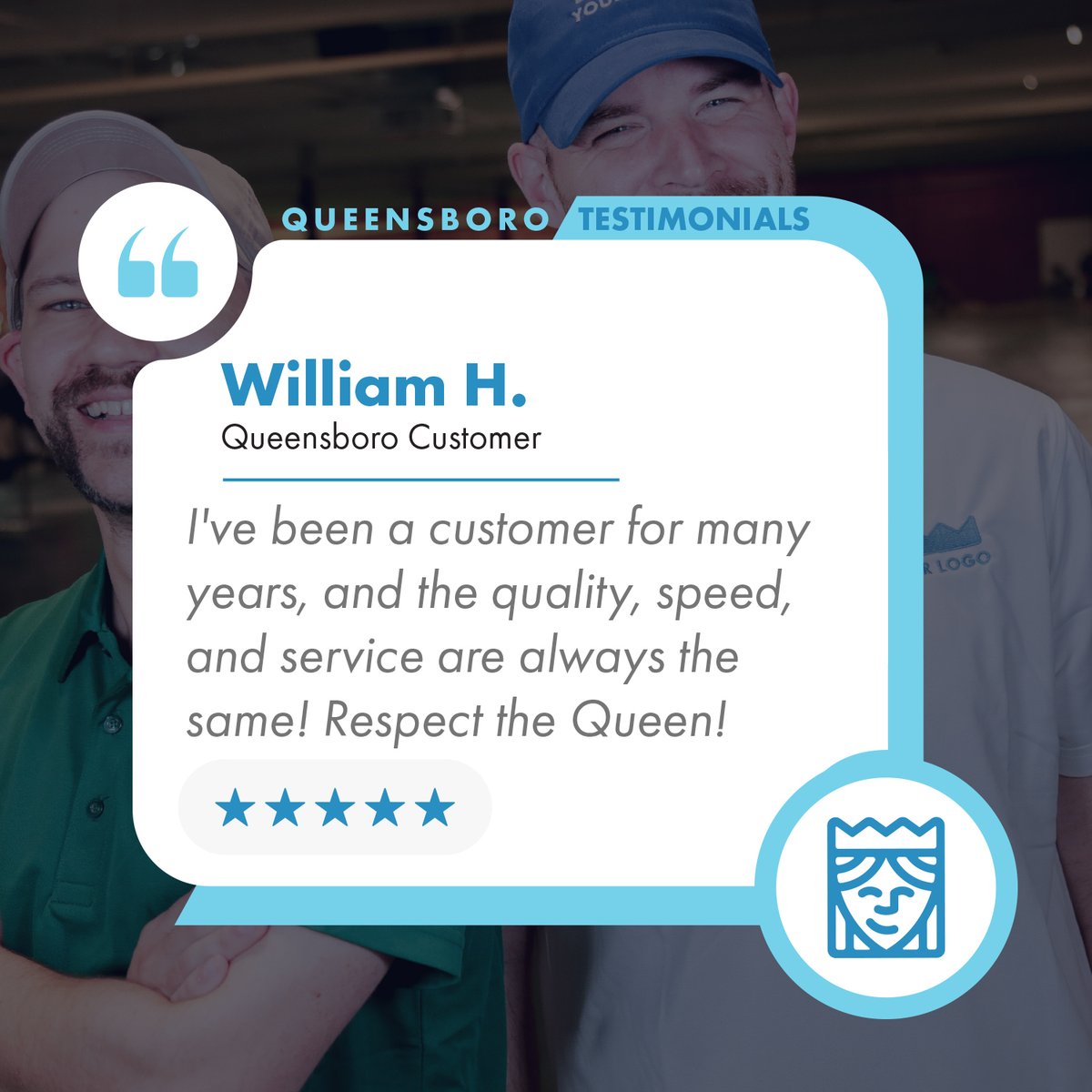 QueensboroUSA's tweet photo. 👑 Respect the Queen! 👑

Shoutout to William H. for the royal review! 

Quality, speed, and service; that’s how we keep our crown shining. https://t.co/N9CnU5zTaj