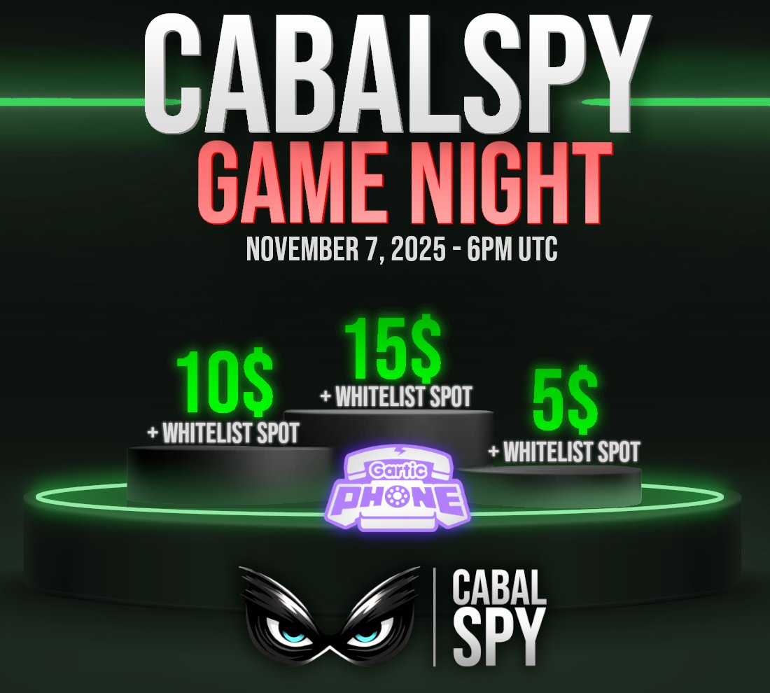 CabalSpySol's tweet image. 🎮 Game Night Alert!

Join us tomorrow at 6 PM UTC for a few fun round of Gartic! 🖌️

🏆 Prizes: 30$ + whitelist spots

Where? 
Discord: discord.gg/RAMGNyQ5MA

Bring your best drawings &amp;amp; good vibes! 💥
