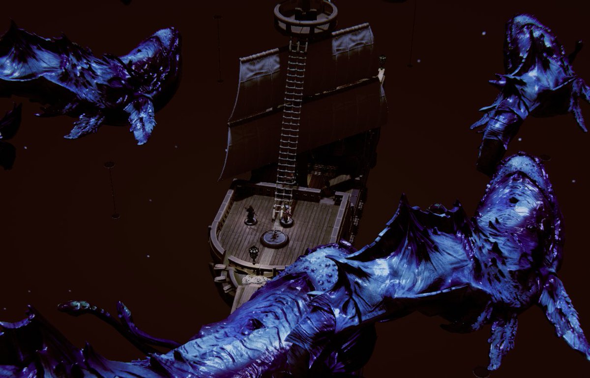 Screenshots from this week's #Spelljammer Game

The party defeat the Blue Slaad and find the last bit of the Empress. They find out that the cursed Tiara is a gift from the Prince to his sister, complicating their situation as the leave the Kindori

#Dnd #Dnd5e #Talespire