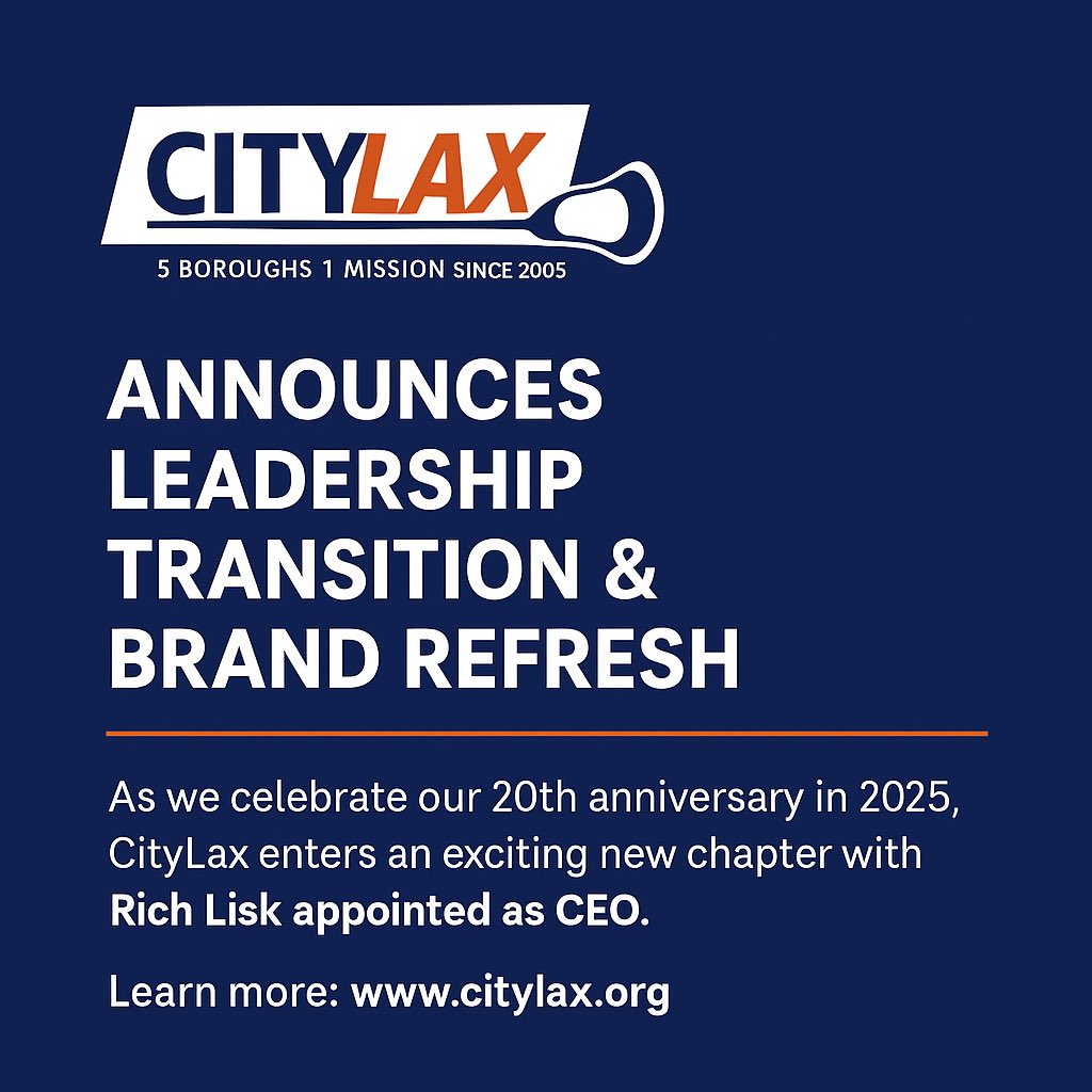 RPLisk_SCMG's tweet image. Very honored and proud to be joining @CityLaxNYC as their new CEO…. #citylax #5Boroughs1Mission #Leadership #YouthDevelopment #NYCLacrosse #20YearsOfImpact