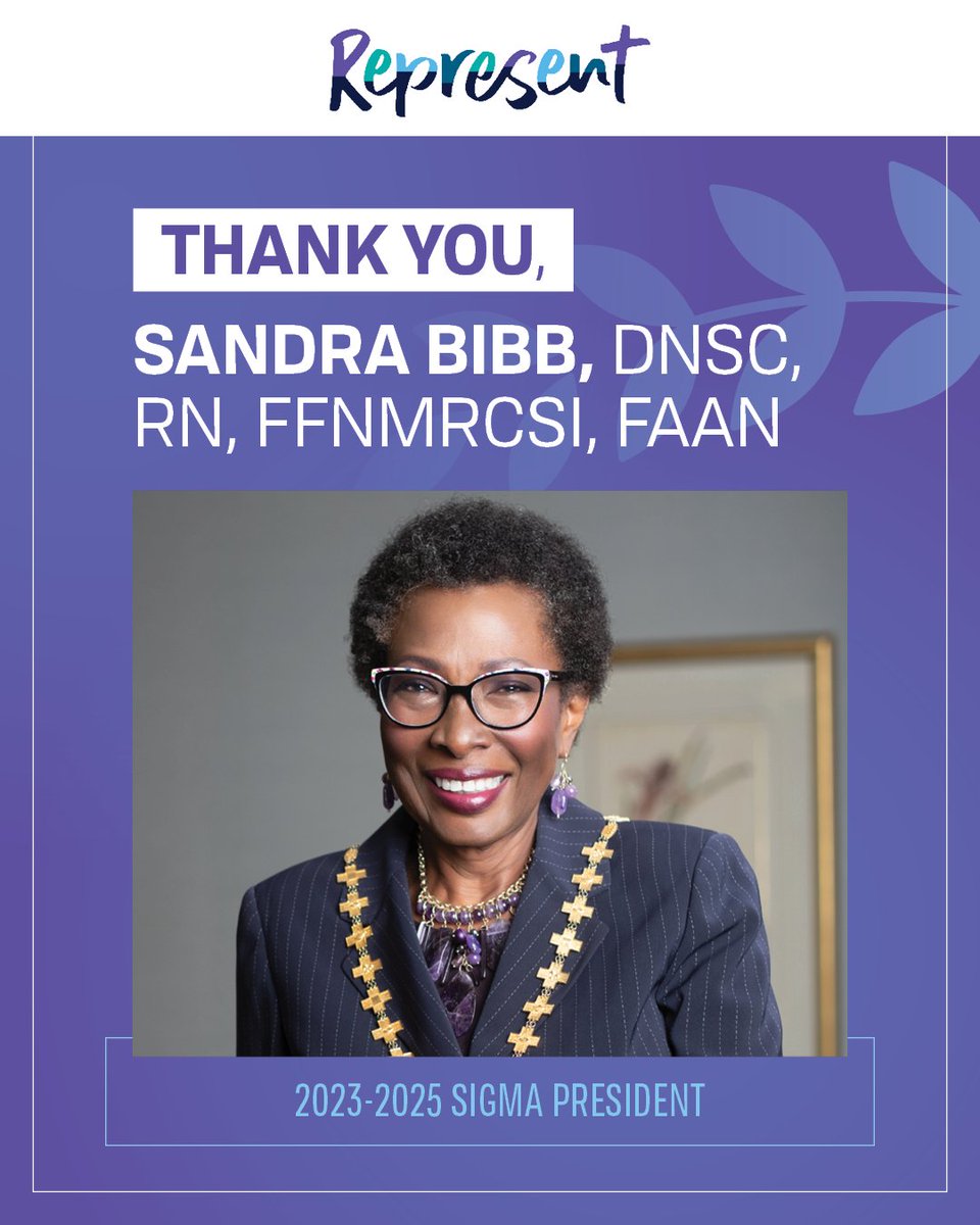 SigmaNursing's tweet image. Thank you, @sbibb_bibb, for your leadership as Sigma’s 2023-2025 President. Your call to action, #Represent, challenged us to reflect, respect, and respond with purpose. As your term comes to a close, we’ll carry forward your impact and remain deeply grateful for your service. 💜