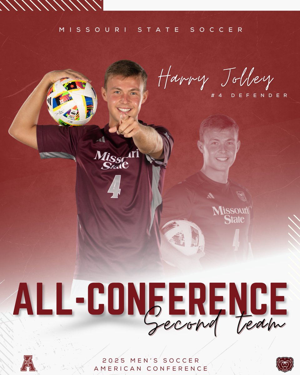 MoStateMSOC's tweet image. Jolley makes the All-Conference Second Team in American Conference Postseason honors! 🐻

🔗 tinyurl.com/4h75fjrr

#GoBears | #4Outs | #WeAreMoState