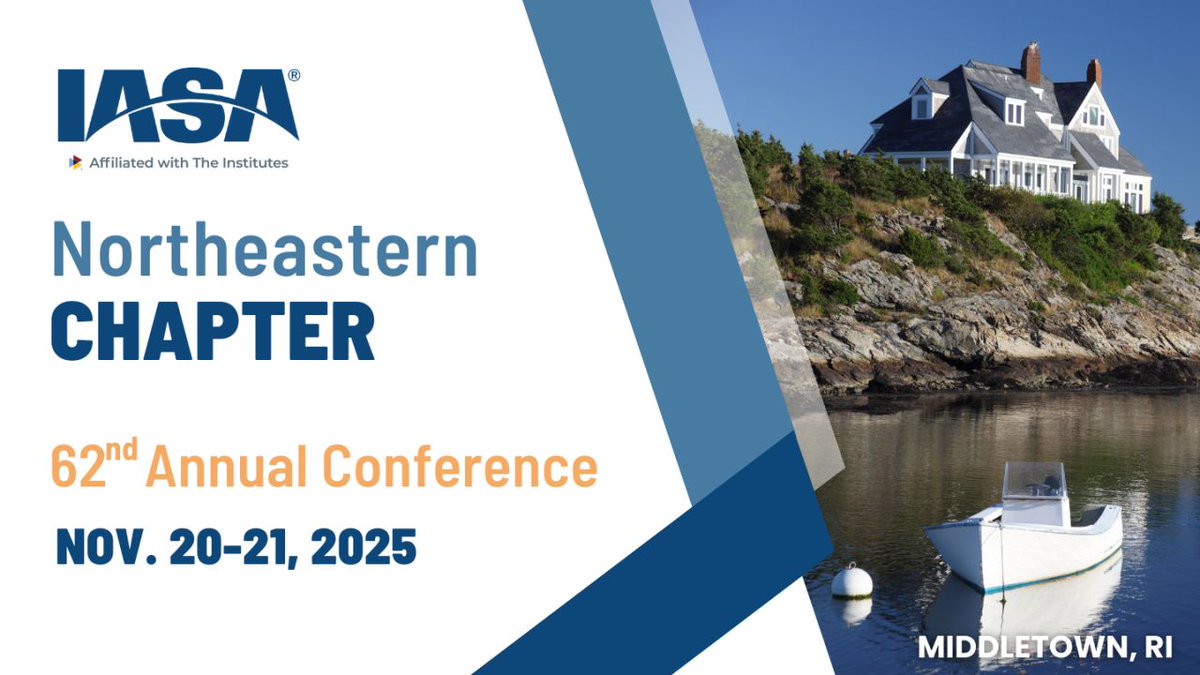 Don’t miss your chance to join us in Middletown, RI, for the IASA Northeastern Chapter Annual Conference, November 20–21! Earn up to 9 CPE credits, connect with peers, and mingle during Thursday’s networking reception and dinner.

⌛ Register by Nov. 17: bit.ly/42URoB6