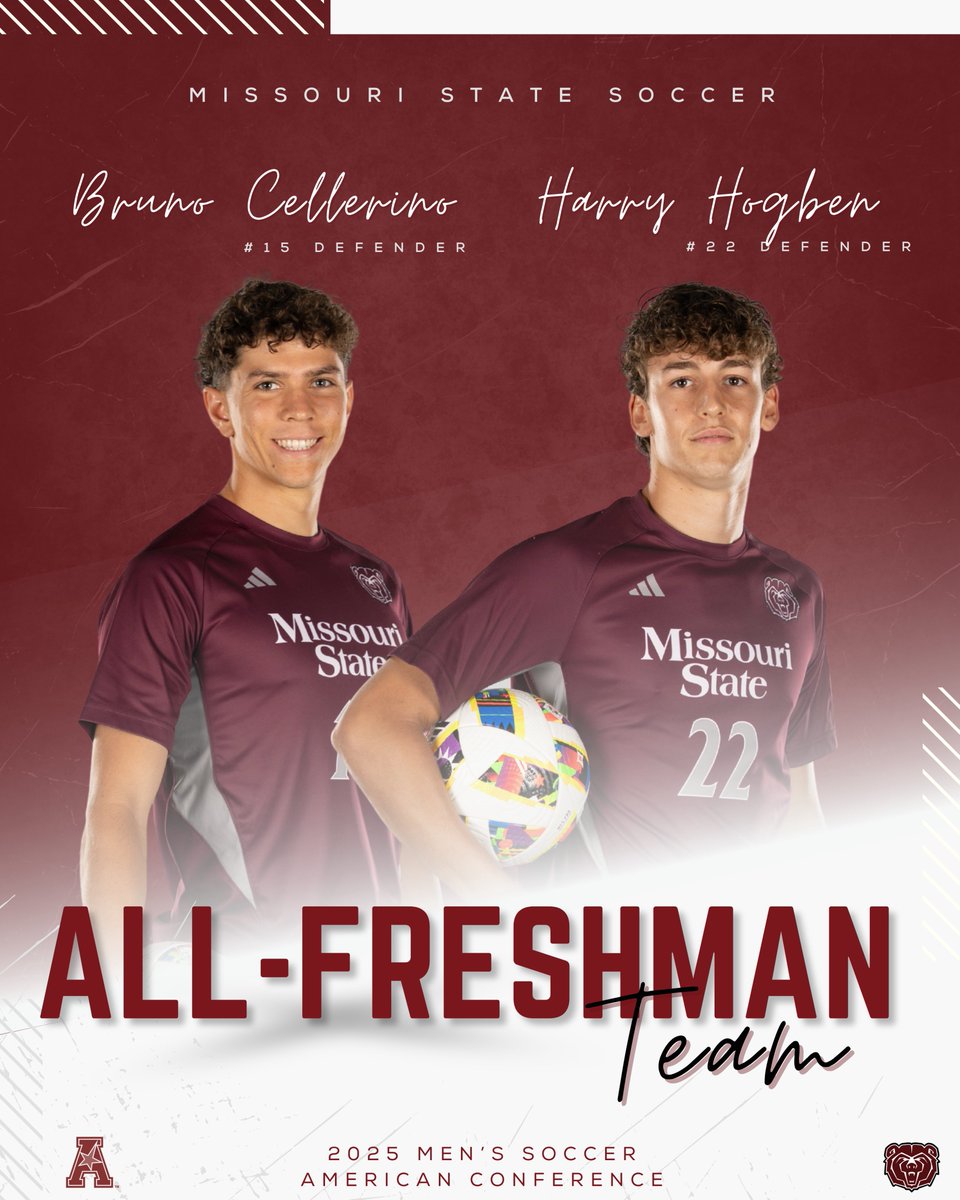 MoStateMSOC's tweet image. Hogben and Cellerino make the All-Freshman Team in American Conference Postseason honors! 🐻

🔗 tinyurl.com/4h75fjrr

#GoBears | #4Outs | #WeAreMoState