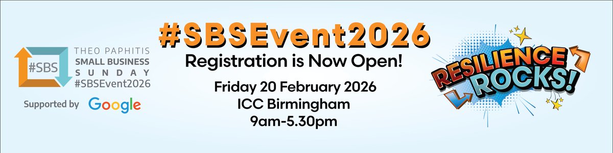 TheoPaphitis's tweet photo. This week, we announced that registration is officially open for #SBSEvent2026 ! 

Get your entries in for a chance to become a winner and join us in February for a day of upskilling and networking. https://t.co/N6nH51UQSX