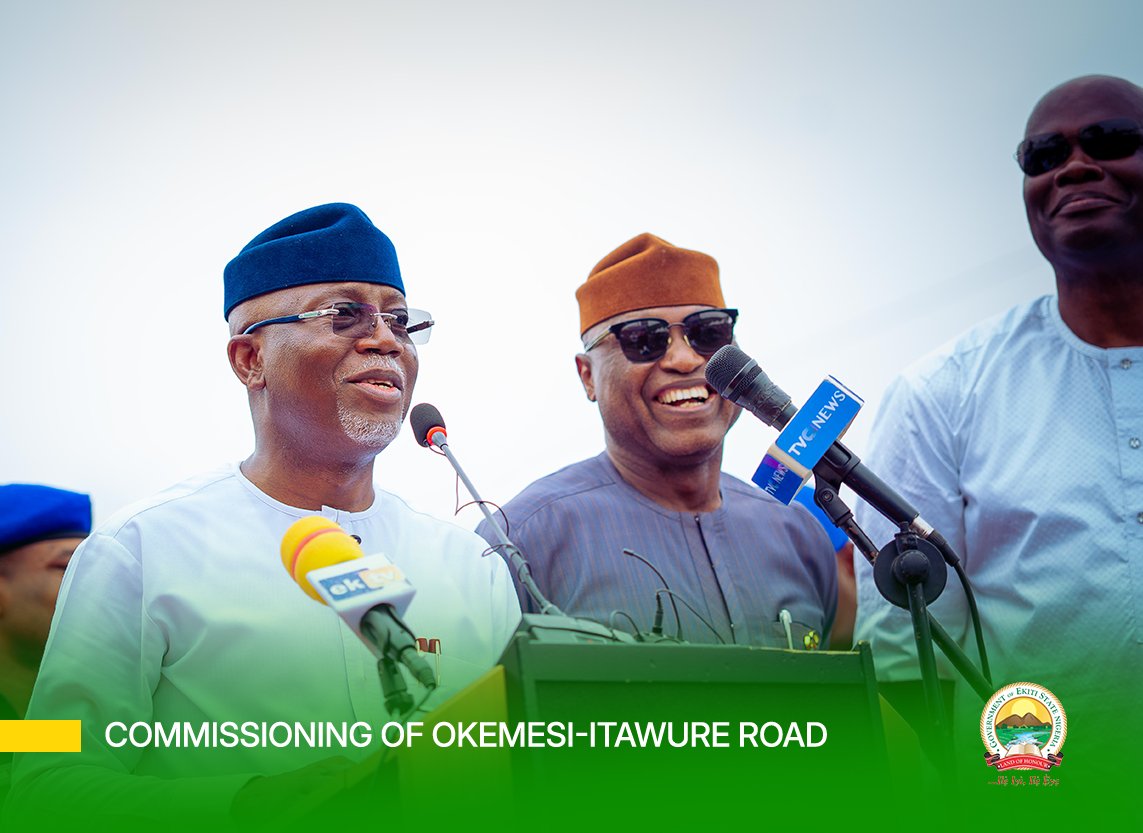 ekitistategov's tweet image. Governor Lucky Aiyedatiwa of Ondo State has officially commissioned the 13.27-kilometer Okemesi–Itawure Road, following an invitation from Governor Biodun Abayomi Oyebanji of Ekiti State.

This newly reconstructed road stands as a clear testament to Governor Oyebanji’s steadfast…