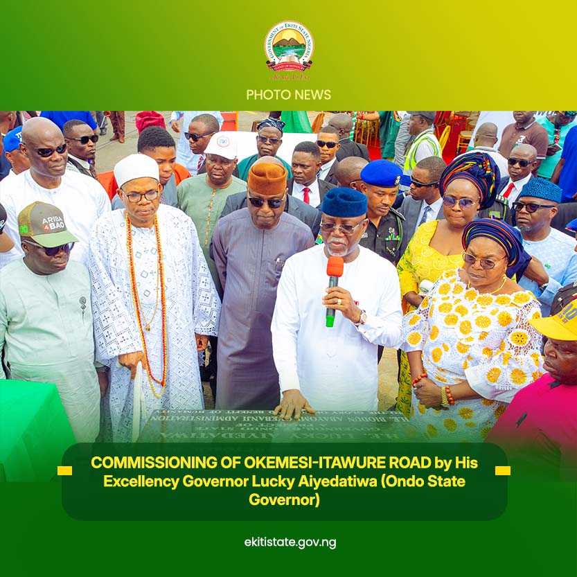 ekitistategov's tweet image. Governor Lucky Aiyedatiwa of Ondo State has officially commissioned the 13.27-kilometer Okemesi–Itawure Road, following an invitation from Governor Biodun Abayomi Oyebanji of Ekiti State.

This newly reconstructed road stands as a clear testament to Governor Oyebanji’s steadfast…