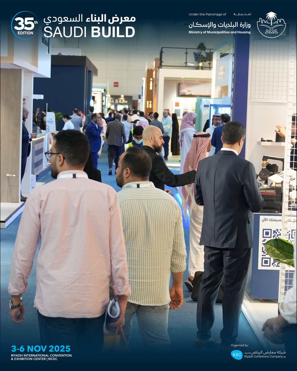 حضور كبير للزوار في اليوم الختامي لـ  #معرض_البناء_السعودي_2025 ، شكرا للجميع ونراكم العام القادم 

A large number of visitors attended the final day of 
#SaudiBuild2025
Thank you all, and we look forward to seeing you next year