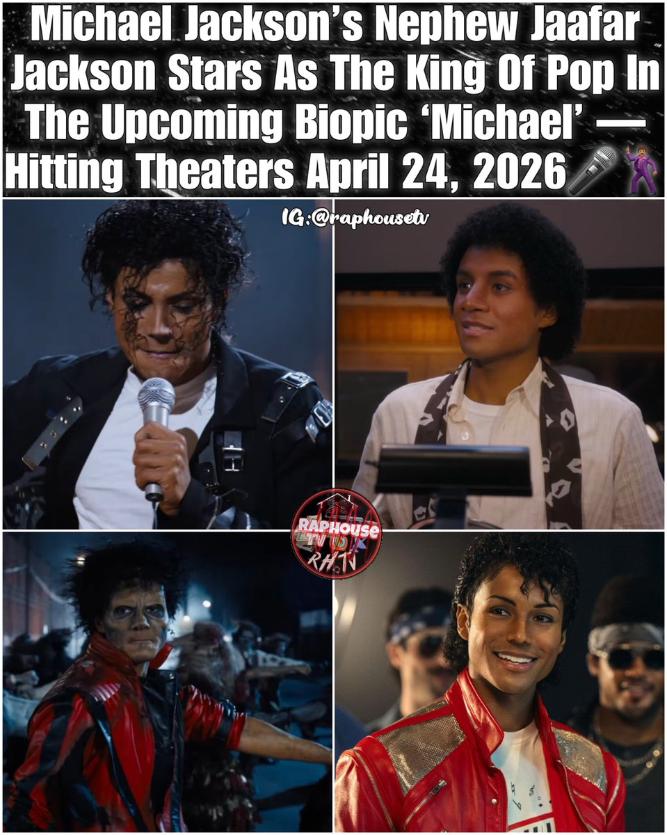 raphousetv2's tweet image. Michael Jackson’s Nephew Jaafar Jackson Stars As The King Of Pop In The Upcoming Biopic ‘Michael’ — It will be in Theaters on April 24, 2026 🕺🏽Y’all here for it??🔥🎬