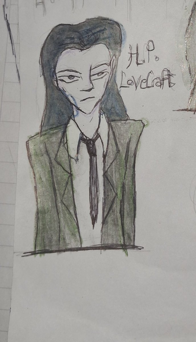 kIeptomaniaco's tweet photo. Drawing H.P. Lovecraft from BSD bc I am him. #synpath #nuv I have to make it digital https://t.co/TOdiTfE5Pf