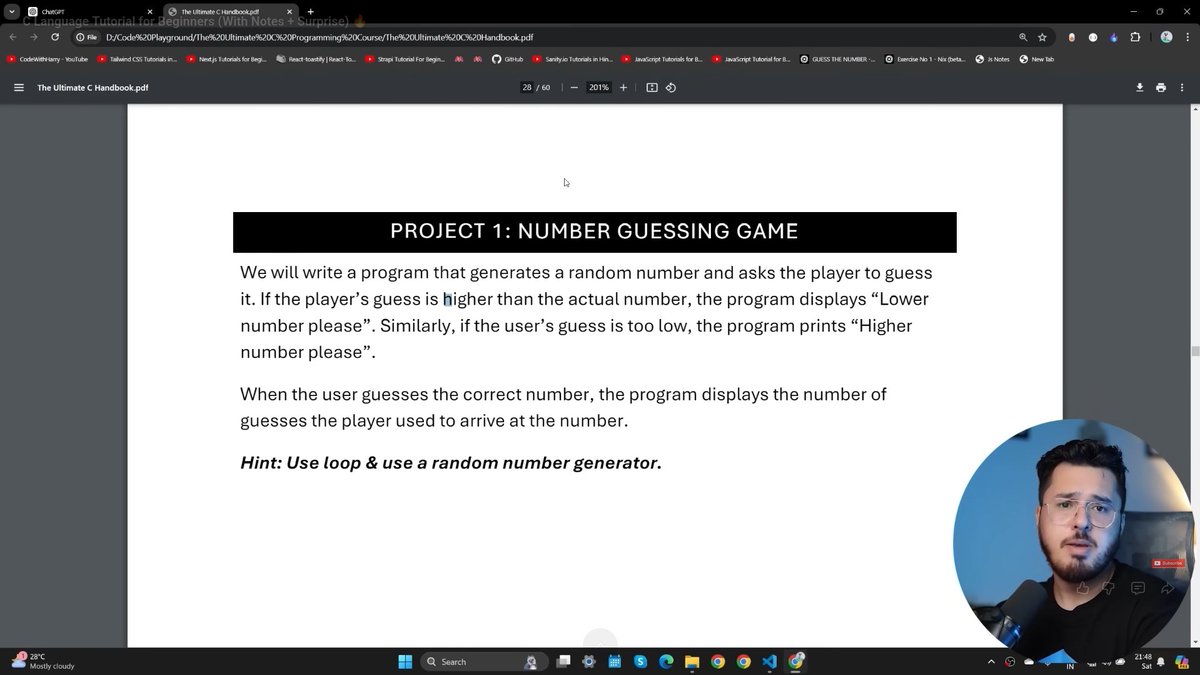 A1okthakur's tweet photo. ✅ Completed Project 1 (Number Guessing Game) after finishing and revising Chapters 1–4!
@codewithharry https://t.co/eiBTLPwaAs