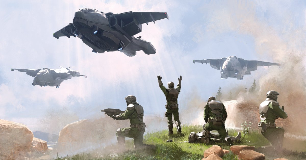 Some of my favorite Halo Infinite Blue sky work from 2017 :|

Time flies, tomorrow its actually 8 years since i got the tasks from <a href="/artofbacon/">Darren Bacon</a> !!