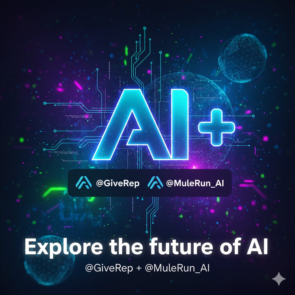 MDARIFULIS94435's tweet photo. Discover Loyalty GiveRep x MuleRun AI
Loyalty Giverip x MuleRun AI
@mulerun_ai
is the first AI agent marketplace! Hire AI to do tasks or sell yourself Smart, memory driven, and easy for everyone.
Explore the future of AI with @GiveRep + @MuleRun_AI
#GiveRep #MuleRunAI #Web3 https://t.co/bBl1HNFXT3