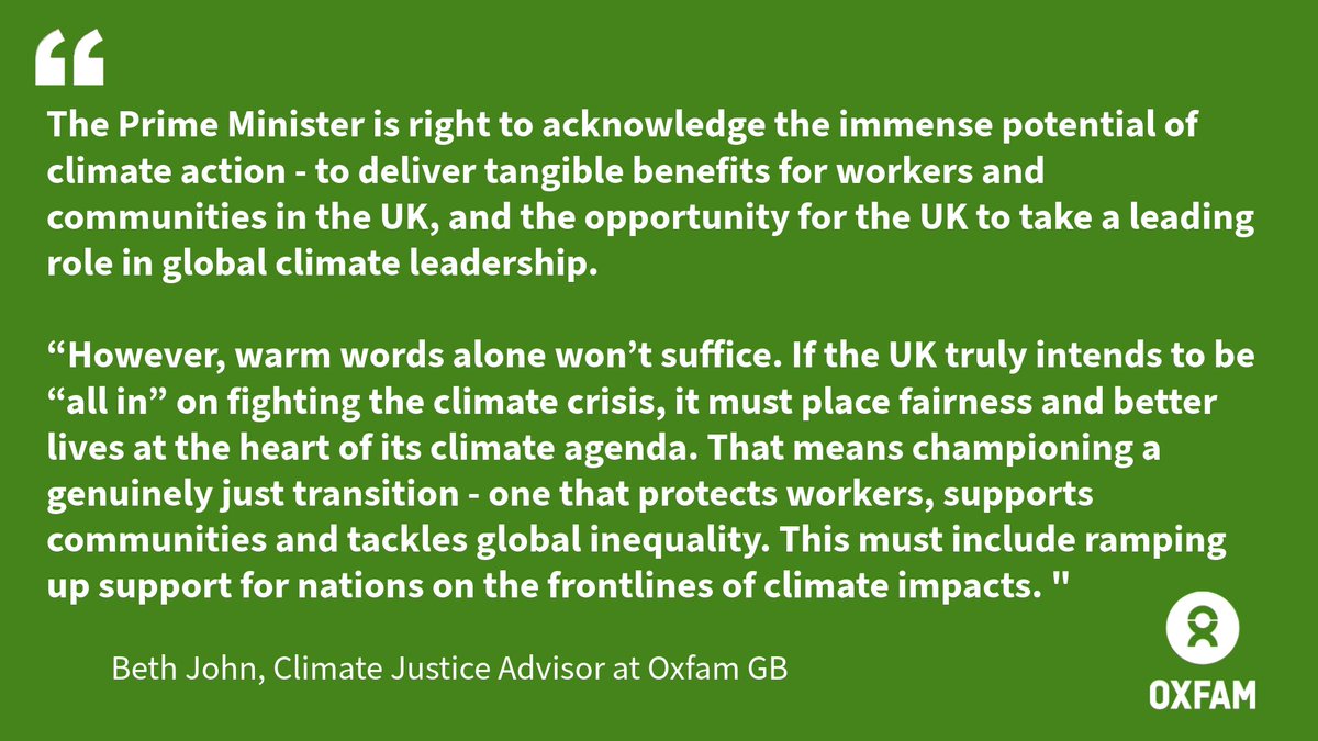 oxfamgbpress's tweet photo. REACTION: Responding to the UK Prime Minister Keir Starmer's speech at COP30 in Brazil, Beth John, Climate Justice Advisor at Oxfam GB, said: 

Full reaction here 👉https://t.co/s1KmztX4e8 https://t.co/Gqx66N6GQK