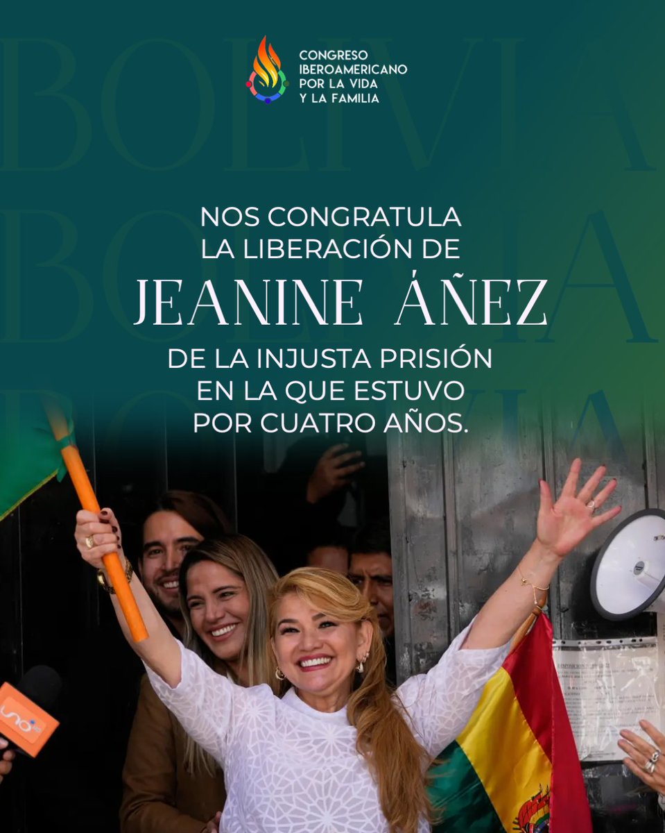¡Extraordinaria noticia! <a href="/JeanineAnez/">Jeanine Añez Chávez</a> ex presidente de Bolivia, liberada. Dios es fiel y se hace justicia en Bolivia.