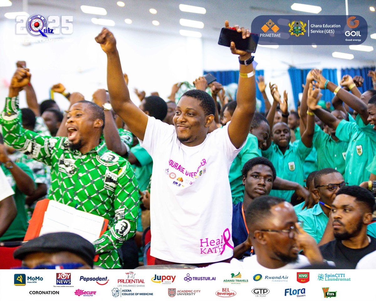 NSMQGhana's tweet photo. Heyy champion👏. 

Dr. (Med) Stephen Jimmy Newton is here again in the #NSMQGrandFinale, not as a super sub but a cheerleader🟢💪🏽. 

#NSMQ2025 #Primetime https://t.co/s9Fb15uGRm
