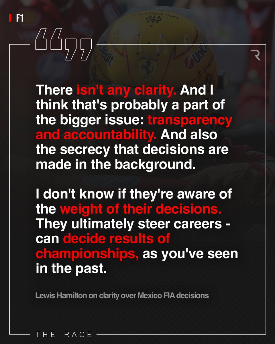 Lewis Hamilton on the lack of clarity from the FIA on decisions made at the Mexican GP: