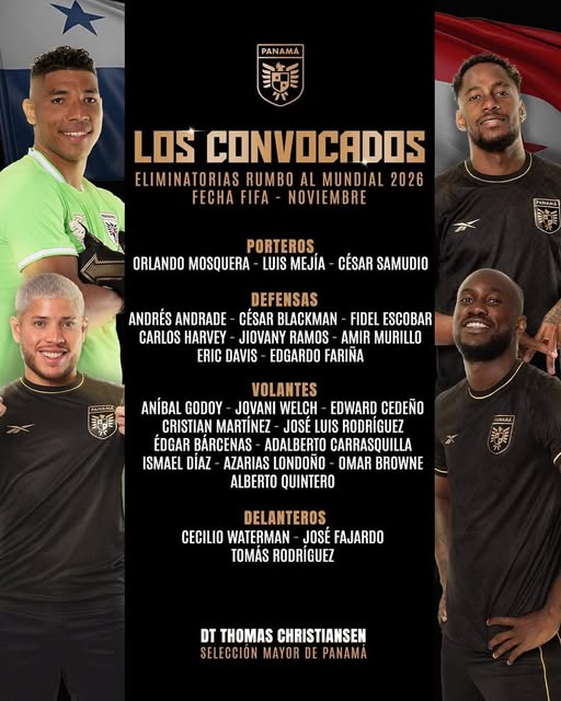 La Federación de Futbol de Panamá dio a conocer la convocatoria oficial para los partidos de eliminatorias mundialistas ante Guatemala y El Salvador.

#LF