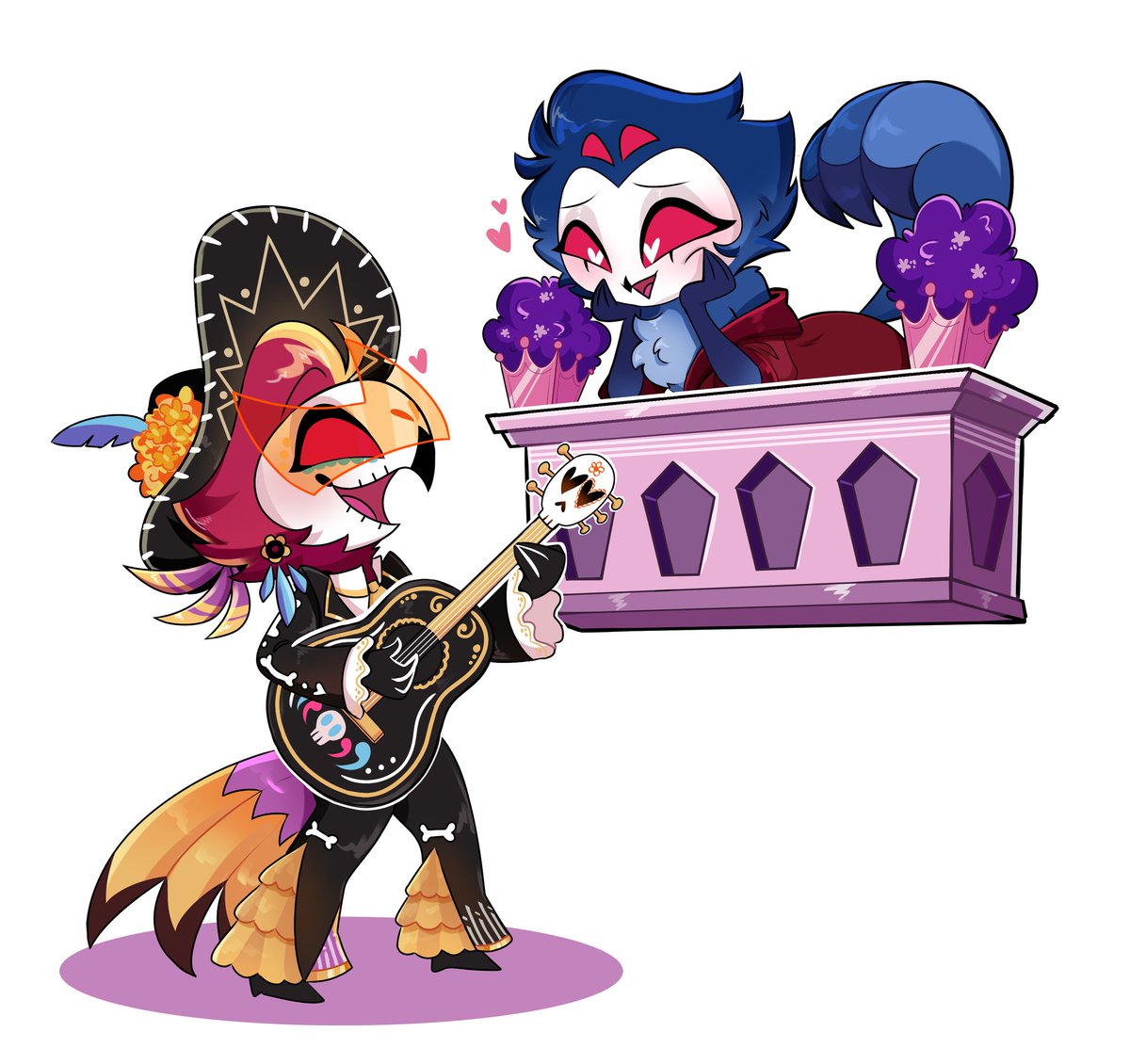 Ady_Lipp's tweet image. Vassago bringing a serenade to Stolas 🦜💖🦉
#HelluvaBoss #Stolassago #Stolas #Vassago