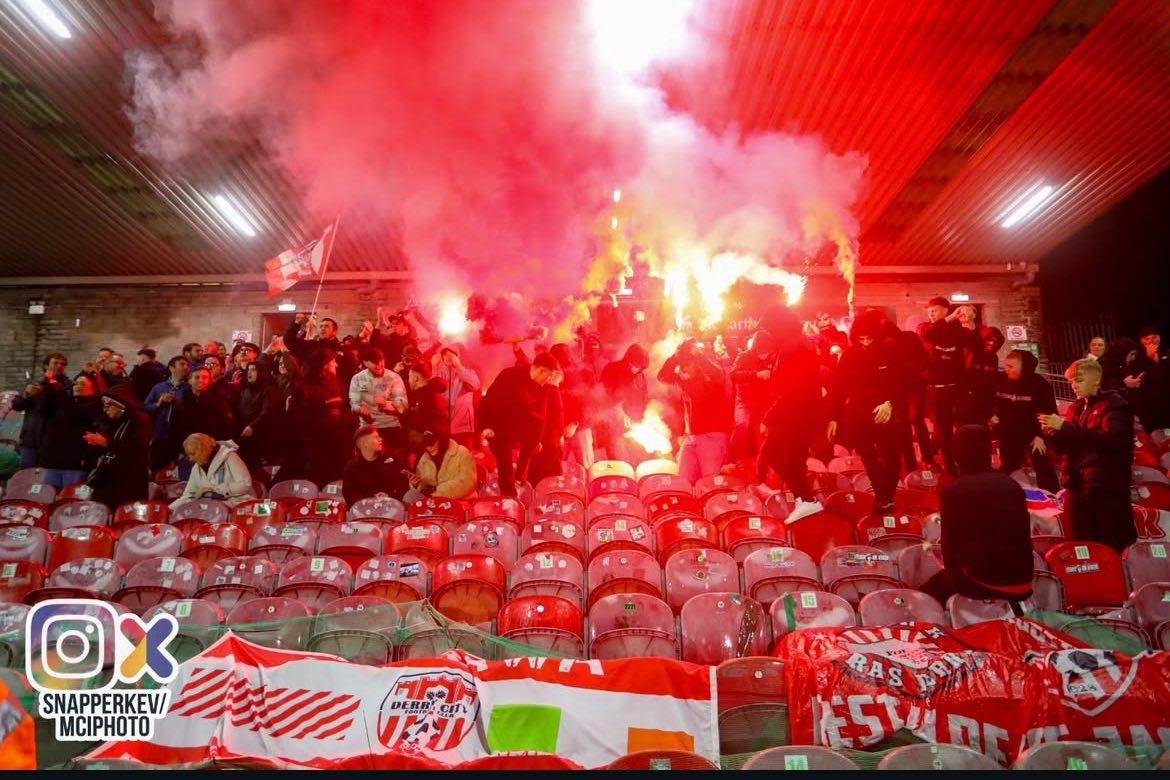 Derry City away to Cork City last Saturday.