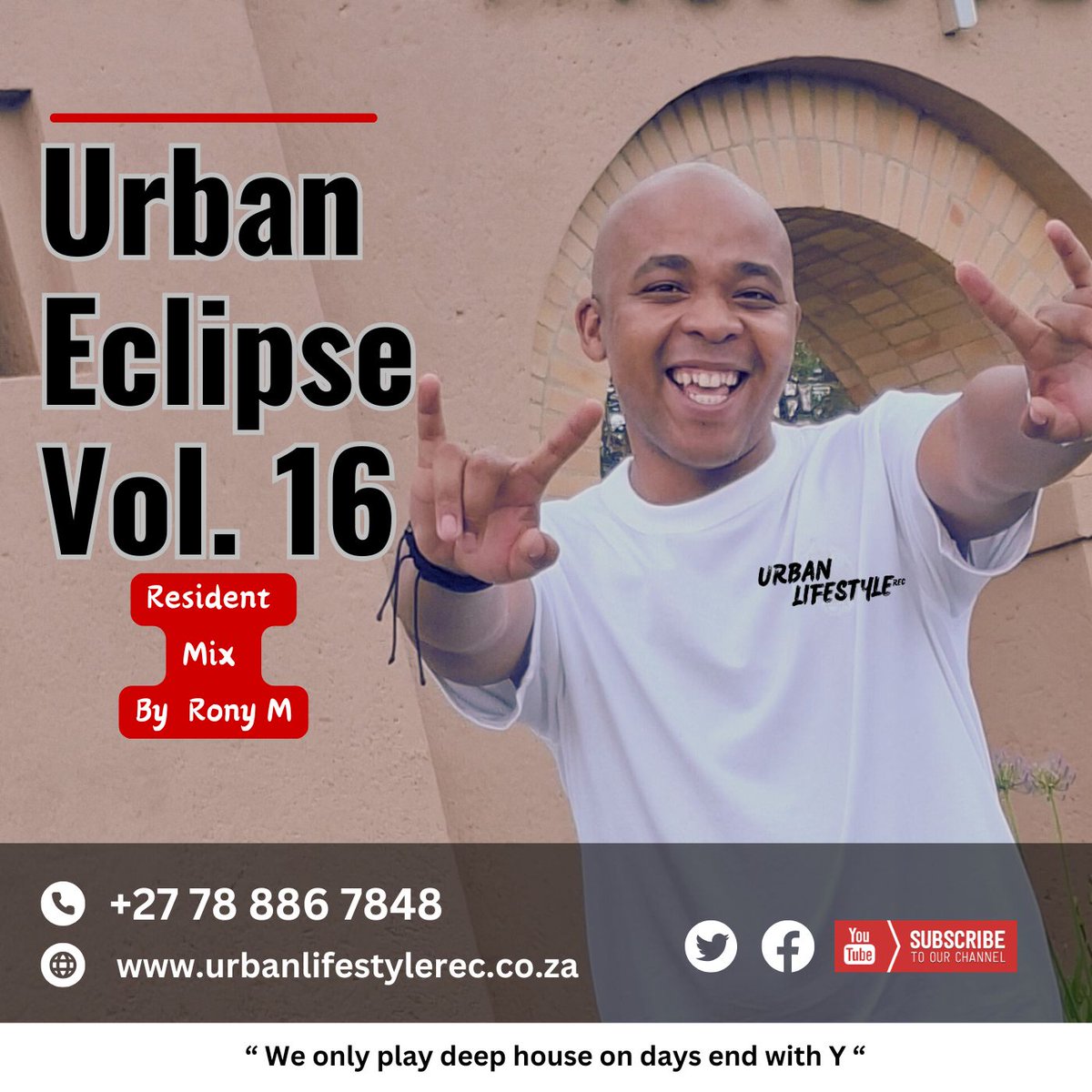 Rony_M_Official's tweet photo. 🎧 Urban Eclipse Vol. 16 Residential Mix by Rony M

🕒 41:39 | 🎨 Sam Thabo | 🎙️ Paul B

Listen now:
🔗 "Urban Eclipse Vol. 16 (Resident Mix by Rony M)" (https://t.co/qeaQo9XXAe)

#WeAreTheFuture
#WeOnlyPlayDeepHouseOnDaysEndingWithY https://t.co/lwHotMzuB2