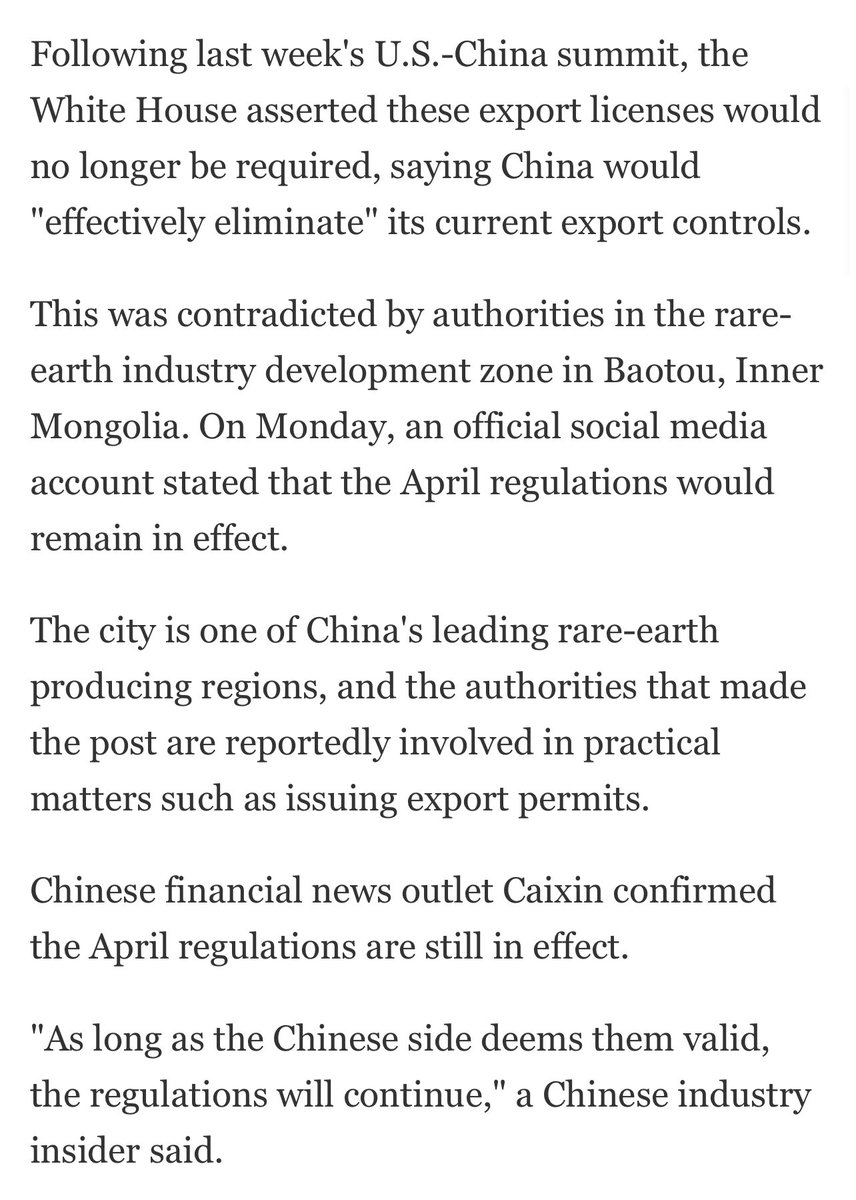 $MP $UUUU $UAMY $CRML Essentially the United States is claiming that April restrictions have been withdrawn, but authorities in Mongolia have confirmed they remain in effect. Read more: