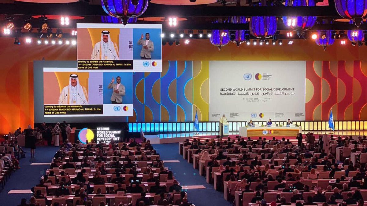 MoGCSP_Ghana's tweet image. Minister, Hon. Dr. Agnes Naa Momo Lartey, led Ghana’s delegation to the 2nd #WorldSummit for #SocialDevelopment in Doha, aimed at addressing the gaps &amp;amp; recommit to the Copenhagen Declaration on Social Development, and accelerate progress towards the execution of the 2030 Agenda.
