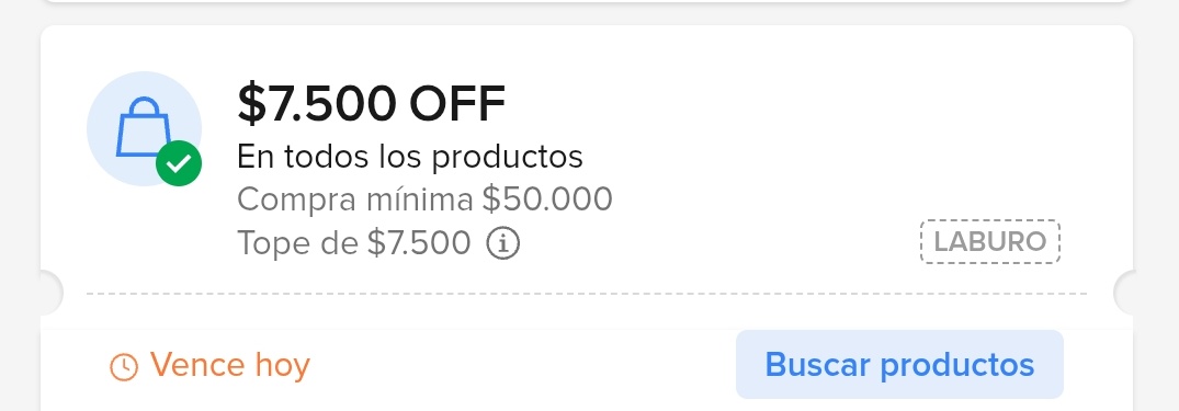 Cupon ml de 7.500 minimo de 50.000
LABURO