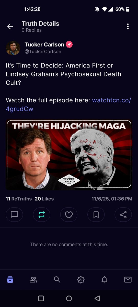 JamesStric's tweet image. truthsocial.com/@TuckerCarlson…